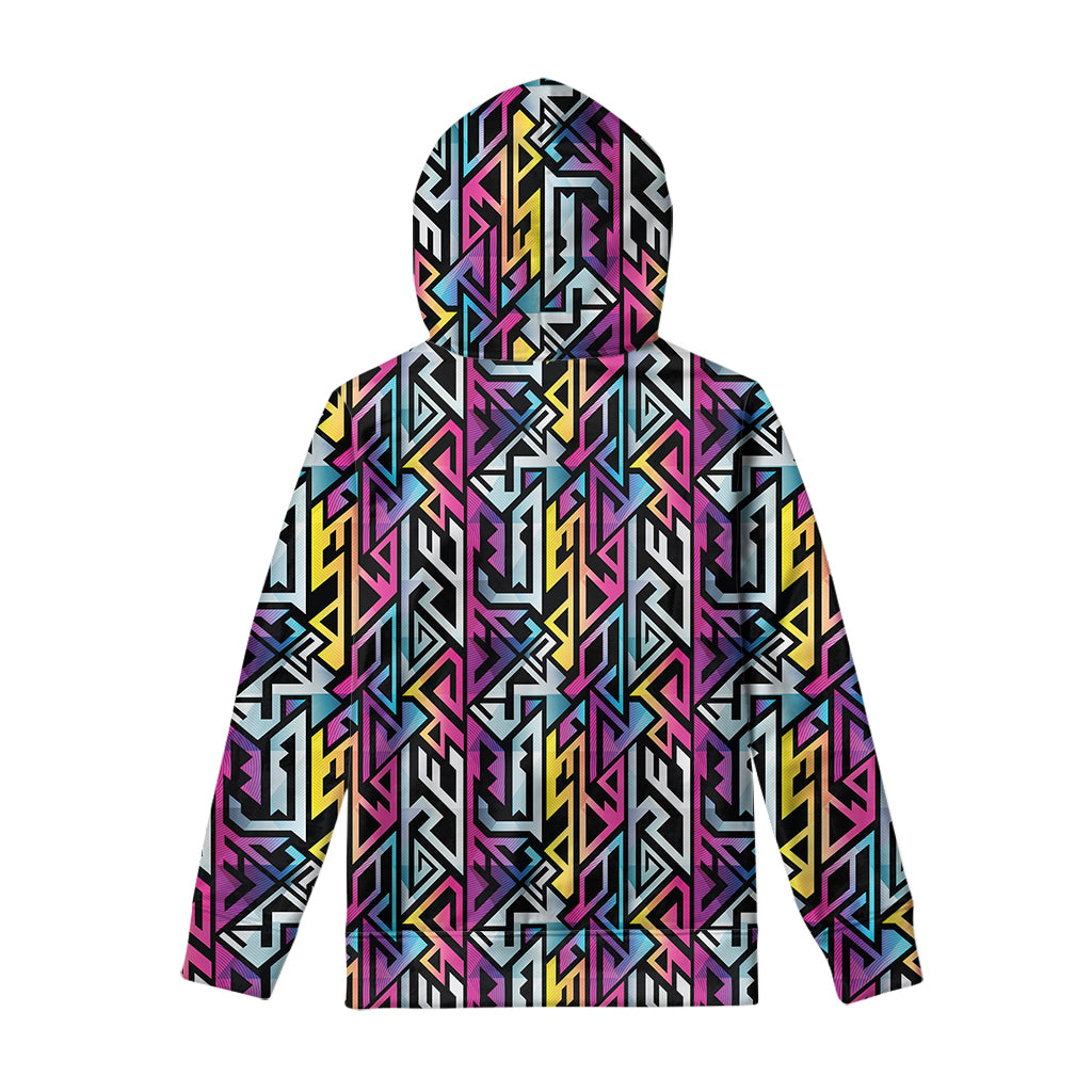 Colorful Geometric Tribal Pattern Print Pullover Hoodie