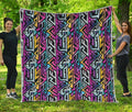 Colorful Geometric Tribal Pattern Print Quilt
