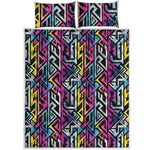 Colorful Geometric Tribal Pattern Print Quilt Bed Set