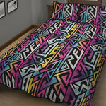 Colorful Geometric Tribal Pattern Print Quilt Bed Set