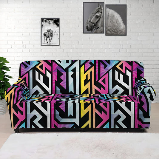 Colorful Geometric Tribal Pattern Print Sofa Cover