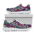 Colorful Geometric Tribal Pattern Print White Running Shoes