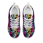 Colorful Geometric Tribal Pattern Print White Sneakers
