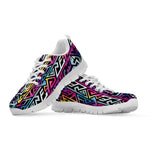 Colorful Geometric Tribal Pattern Print White Sneakers
