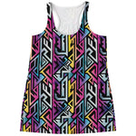 Colorful Geometric Tribal Pattern Print Women's Racerback Tank Top