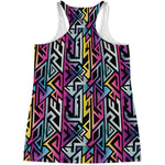 Colorful Geometric Tribal Pattern Print Women's Racerback Tank Top