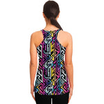Colorful Geometric Tribal Pattern Print Women's Racerback Tank Top
