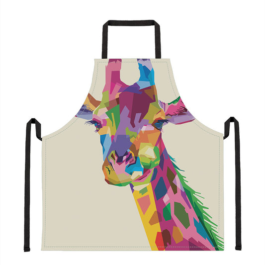 Colorful Giraffe Portrait Print Apron