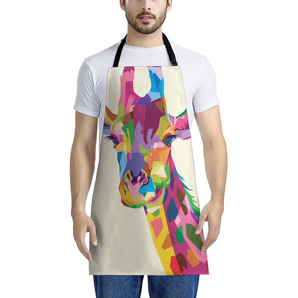 Colorful Giraffe Portrait Print Apron