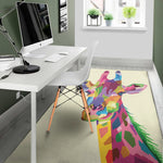 Colorful Giraffe Portrait Print Area Rug