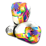 Colorful Giraffe Portrait Print Boxing Gloves