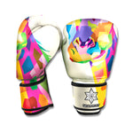 Colorful Giraffe Portrait Print Boxing Gloves