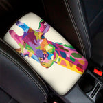 Colorful Giraffe Portrait Print Car Center Console Cover