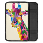 Colorful Giraffe Portrait Print Car Center Console Cover