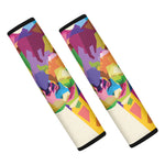 Colorful Giraffe Portrait Print Car Seat Belt Covers