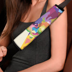 Colorful Giraffe Portrait Print Car Seat Belt Covers