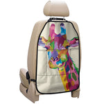 Colorful Giraffe Portrait Print Car Seat Organizers