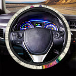 Colorful Giraffe Portrait Print Car Steering Wheel Cover