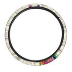 Colorful Giraffe Portrait Print Car Steering Wheel Cover