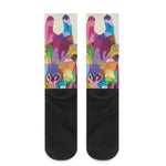 Colorful Giraffe Portrait Print Crew Socks