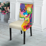 Colorful Giraffe Portrait Print Dining Chair Slipcover