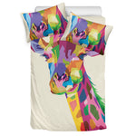 Colorful Giraffe Portrait Print Duvet Cover Bedding Set