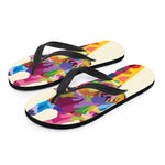 Colorful Giraffe Portrait Print Flip Flops