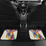 Colorful Giraffe Portrait Print Front and Back Car Floor Mats