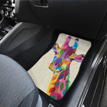Colorful Giraffe Portrait Print Front Car Floor Mats