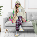 Colorful Giraffe Portrait Print Hooded Blanket