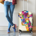 Colorful Giraffe Portrait Print Luggage Cover