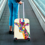 Colorful Giraffe Portrait Print Luggage Cover