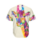 Colorful Giraffe Portrait Print Men's Baseball Jersey