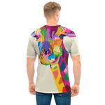 Colorful Giraffe Portrait Print Men's T-Shirt