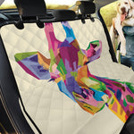 Colorful Giraffe Portrait Print Pet Car Back Seat Cover