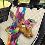 Colorful Giraffe Portrait Print Pet Car Back Seat Cover