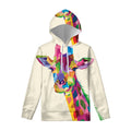 Colorful Giraffe Portrait Print Pullover Hoodie