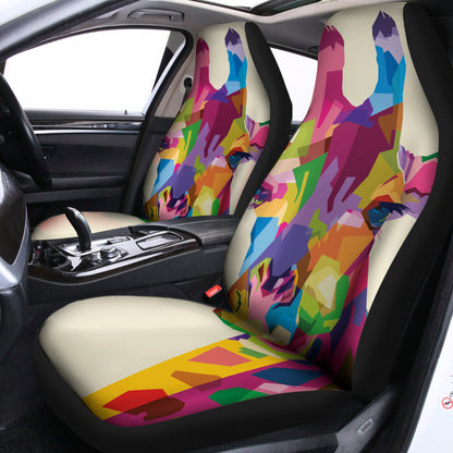 Colorful Giraffe Portrait Print Universal Fit Car Seat Covers