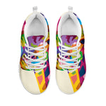 Colorful Giraffe Portrait Print White Sneakers