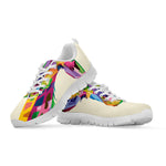Colorful Giraffe Portrait Print White Sneakers