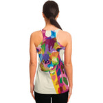 Colorful Giraffe Portrait Print Women's Racerback Tank Top