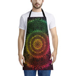 Colorful Gradient Mandala Print Apron