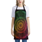 Colorful Gradient Mandala Print Apron