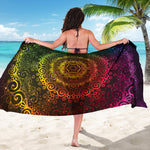 Colorful Gradient Mandala Print Beach Sarong Wrap