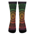 Colorful Gradient Mandala Print Crew Socks