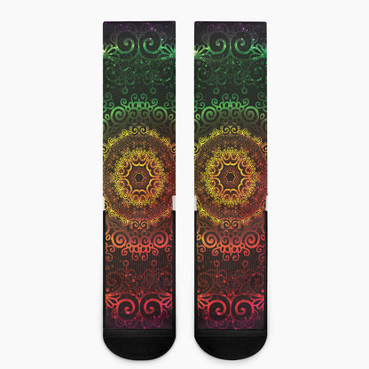 Colorful Gradient Mandala Print Crew Socks