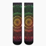 Colorful Gradient Mandala Print Crew Socks