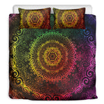 Colorful Gradient Mandala Print Duvet Cover Bedding Set
