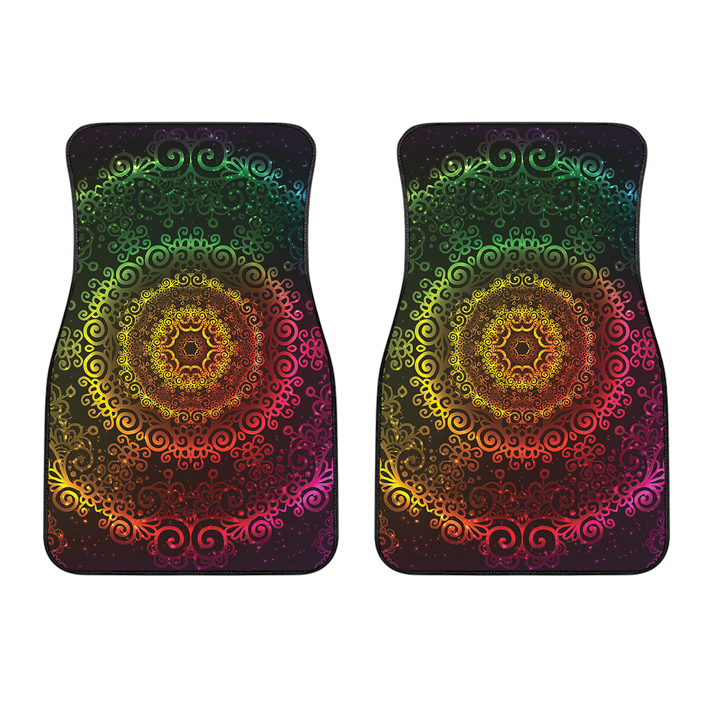 Colorful Gradient Mandala Print Front Car Floor Mats