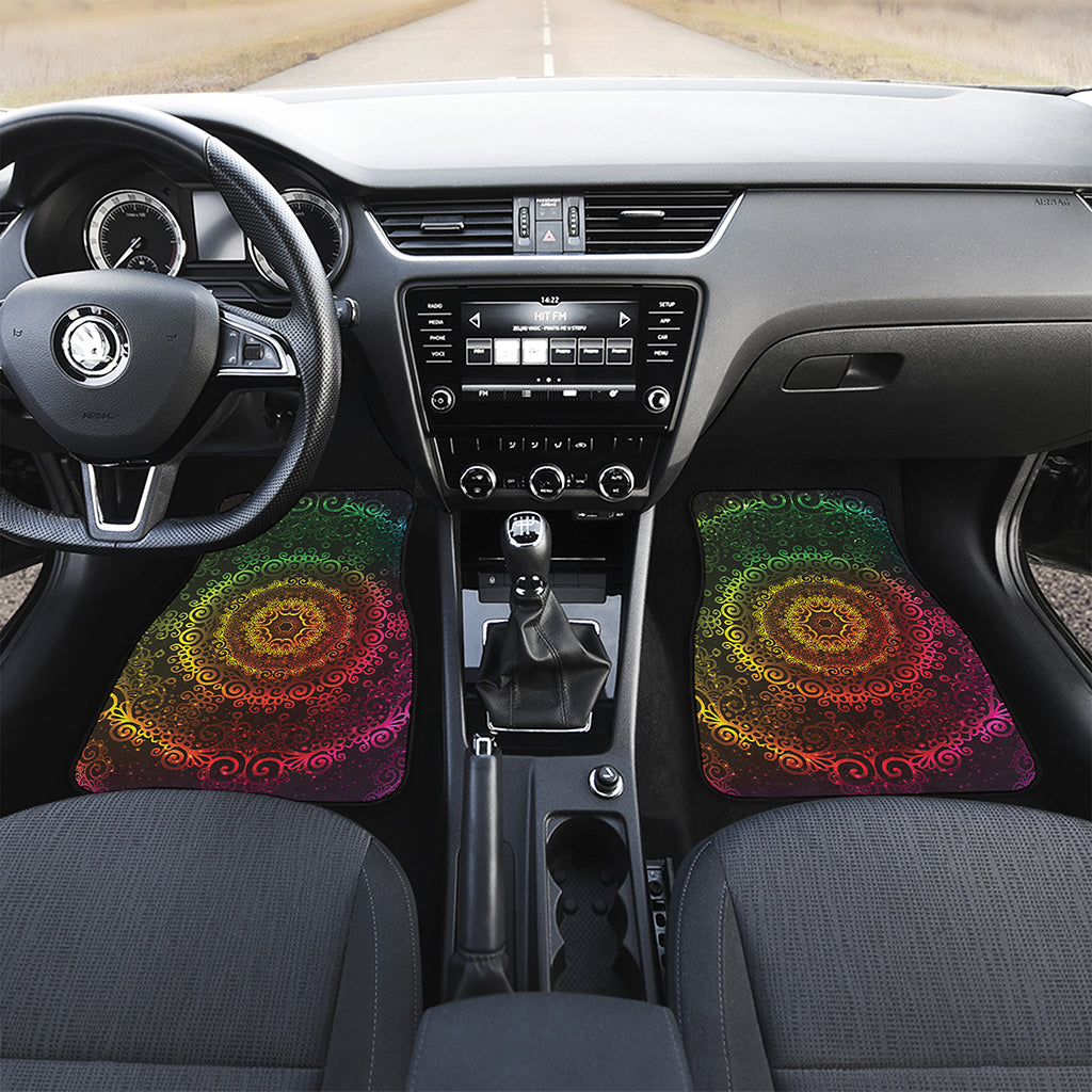 Colorful Gradient Mandala Print Front Car Floor Mats